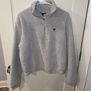 Topshop fluffy quarter zip